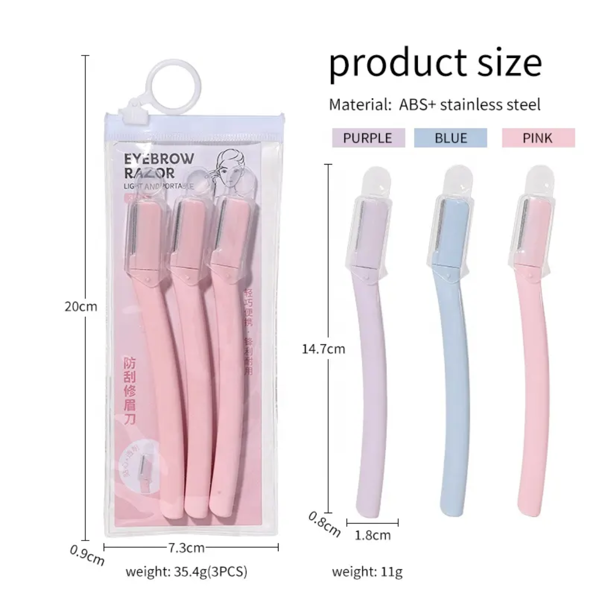 3pcs/Pack Mini Mesh Blade Eyebrow Trimmer Set victoriastore.com.pk