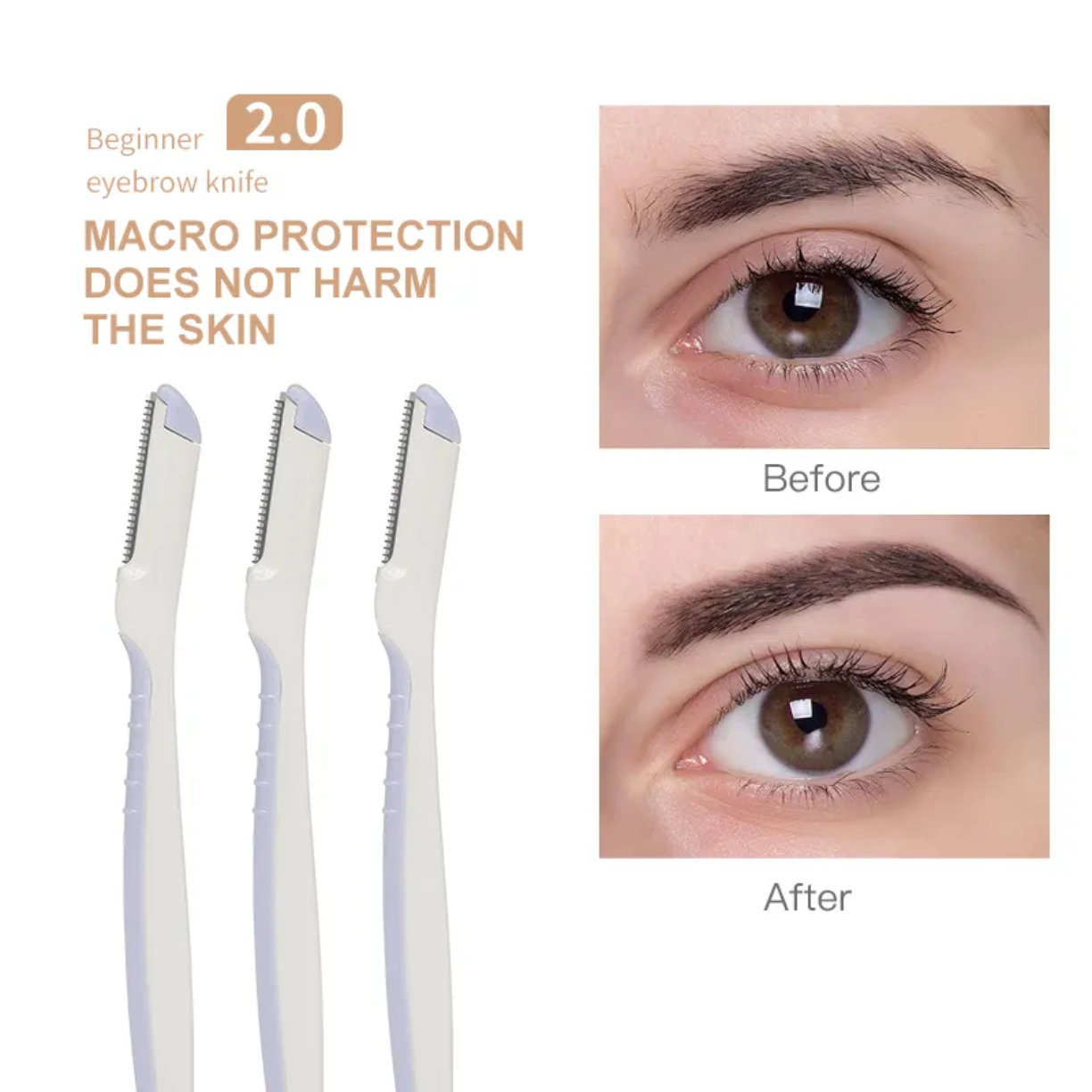 3pcs Plastic Makeup Eyebrow razor Set victoriastore.com.pk