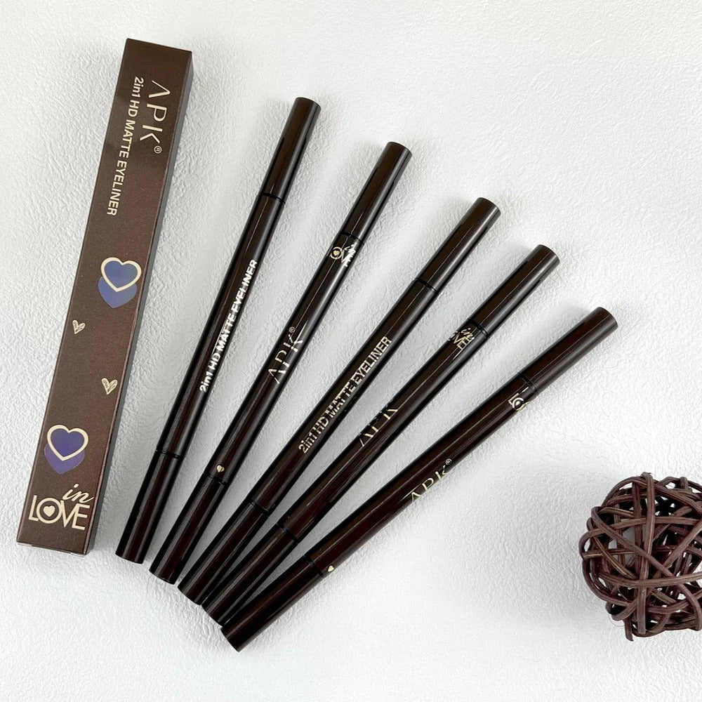 APK 2in1 HD Matte Eyeliner Black Waterproof | Long-Lasting Eyeliner victoriastore.com.pk