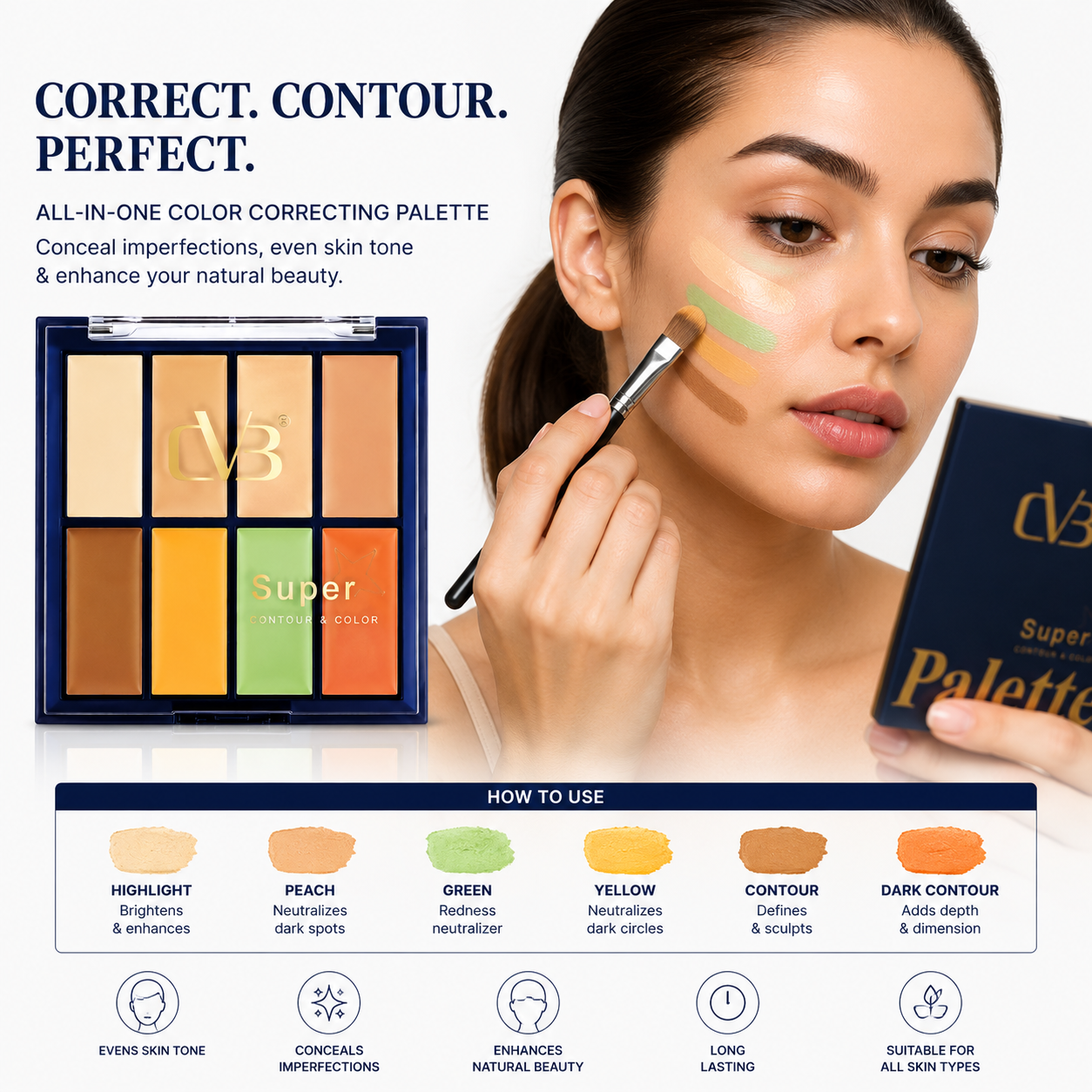 CVB Super Contour & Color Correcting Palette | Victoria Store victoriastore.com.pk