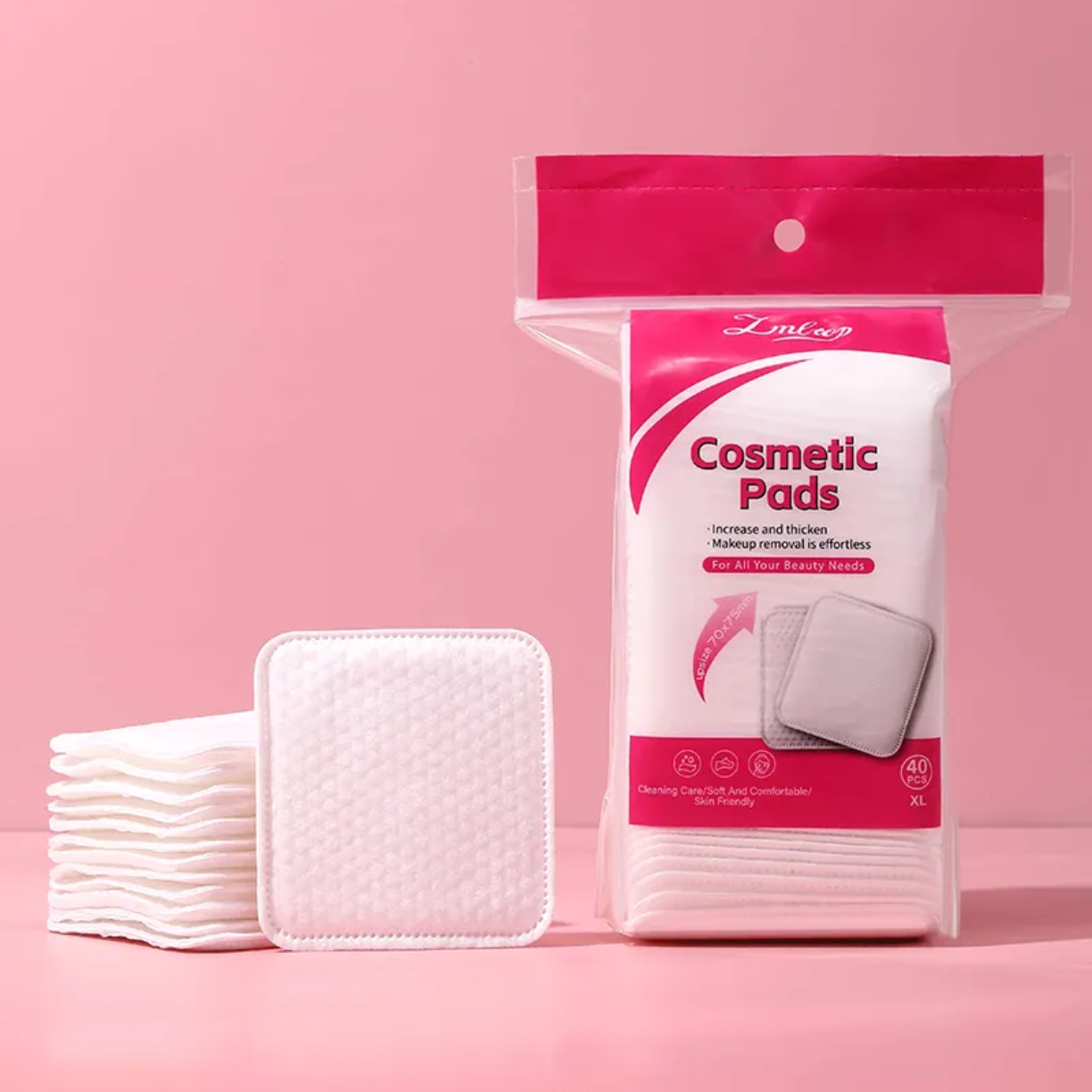 Makeup Remover Soft 3 Layer Pearl Pattern Organic Cotton Pad 40pcs victoriastore.com.pk