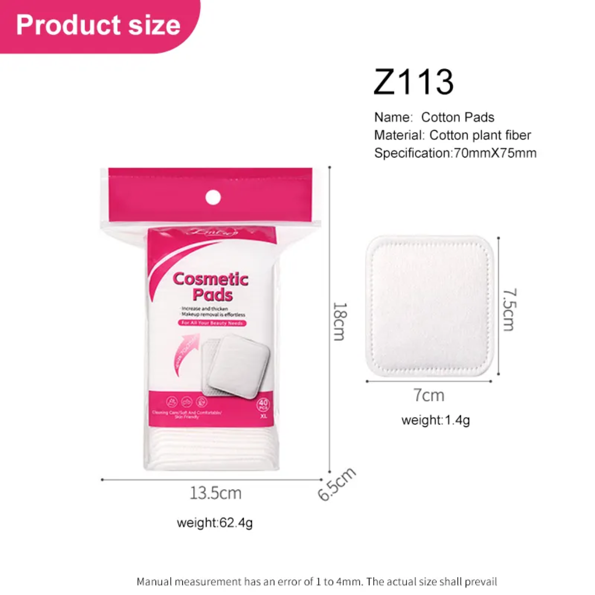 Makeup Remover Soft 3 Layer Pearl Pattern Organic Cotton Pad 40pcs victoriastore.com.pk
