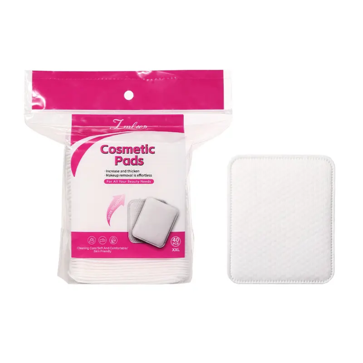 Makeup Remover Soft 3 Layer Pearl Pattern Organic Cotton Pad 40pcs victoriastore.com.pk