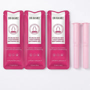 Three packages of Dr. Rashel Feminine Tightening Whitening Gel with a pink applicator on a white background.