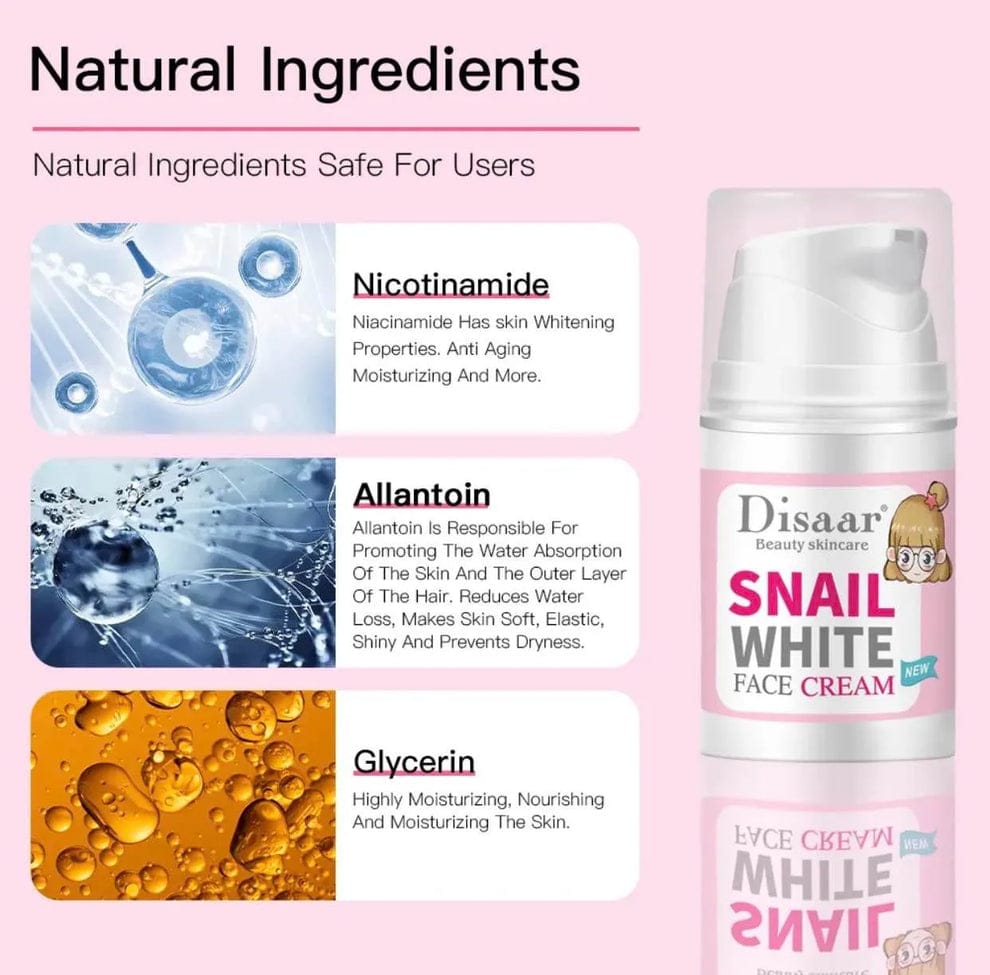 Disaar Snail White Moisture Facial Cream | Hydrating Face Cream victoriastore.com.pk
