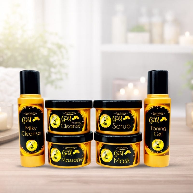 Dr. Derma 24K Gold Facial Kit (6 Units x 120gm) | Luxury Glow Facial victoriastore.com.pk