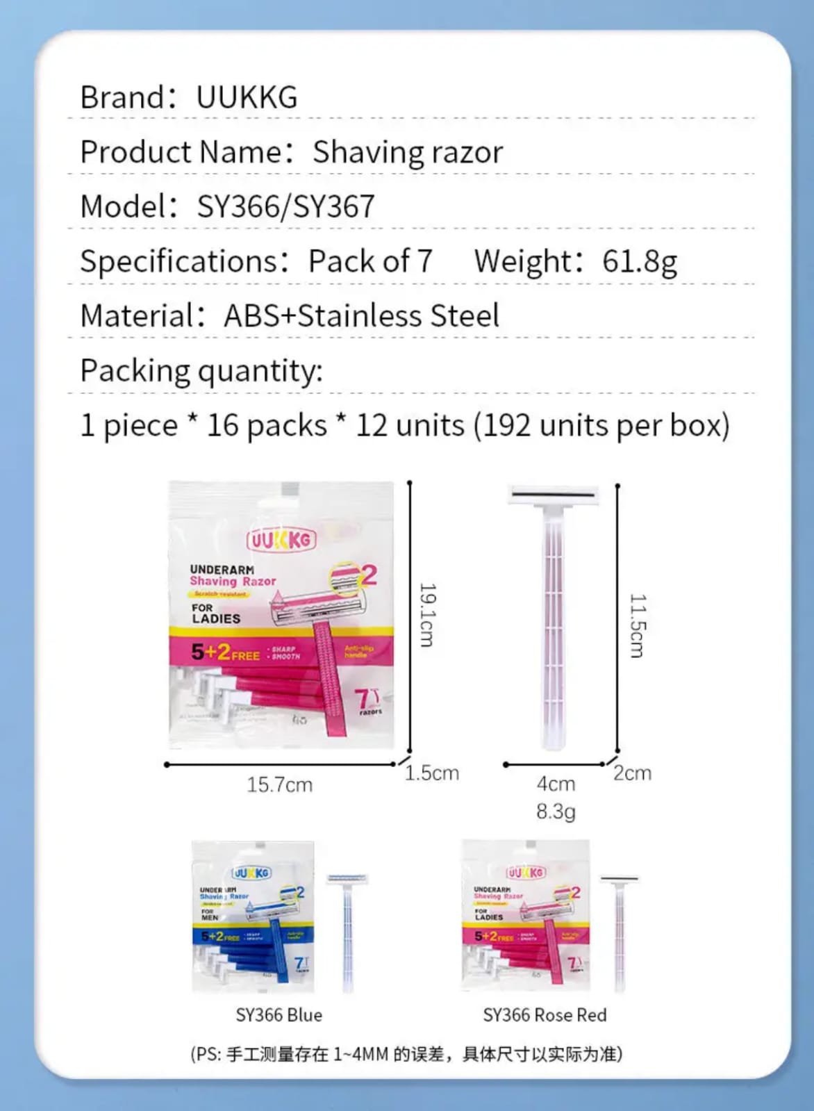 Stainless Steel Women Hair Removal Razor 7pcs Set – Face & Body Shaver victoriastore.com.pk