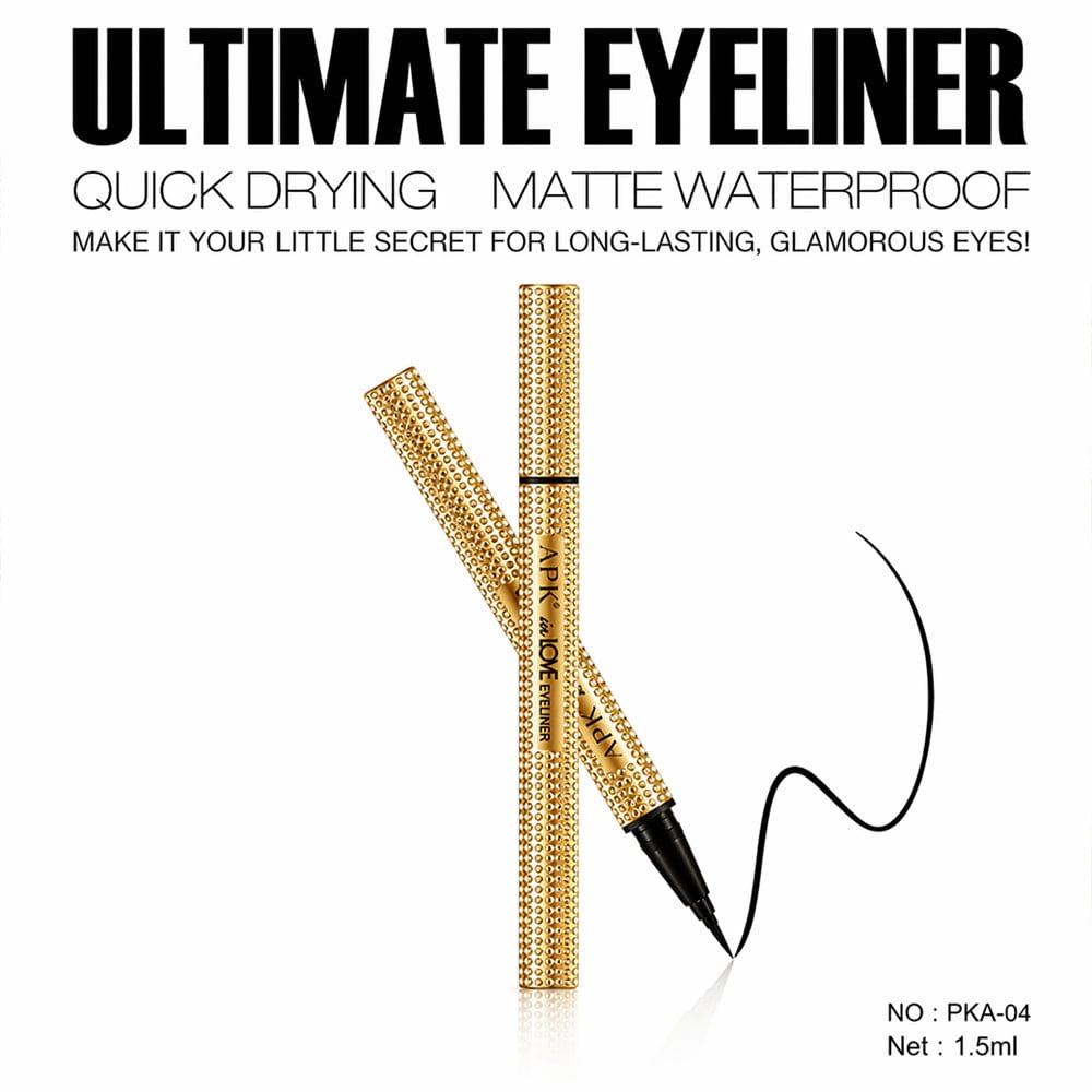 Gold eyeliner pencil with text on a white background victoriastore.com.pk