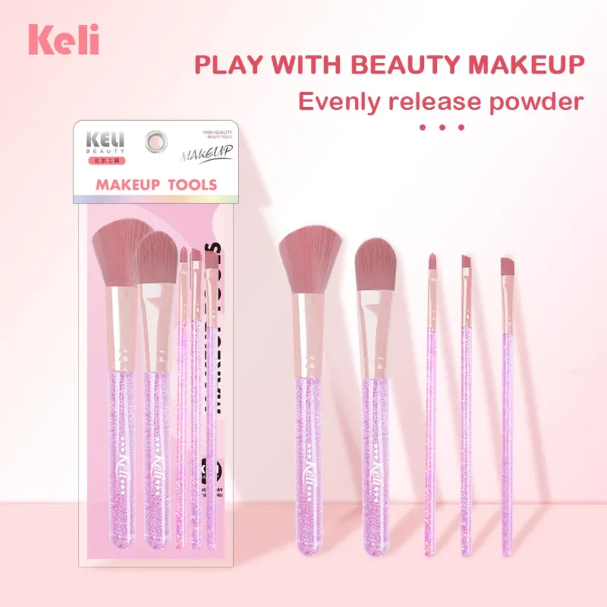 Keli Makeup Powder Brush 5pcs Set vicoriastore.com.pk