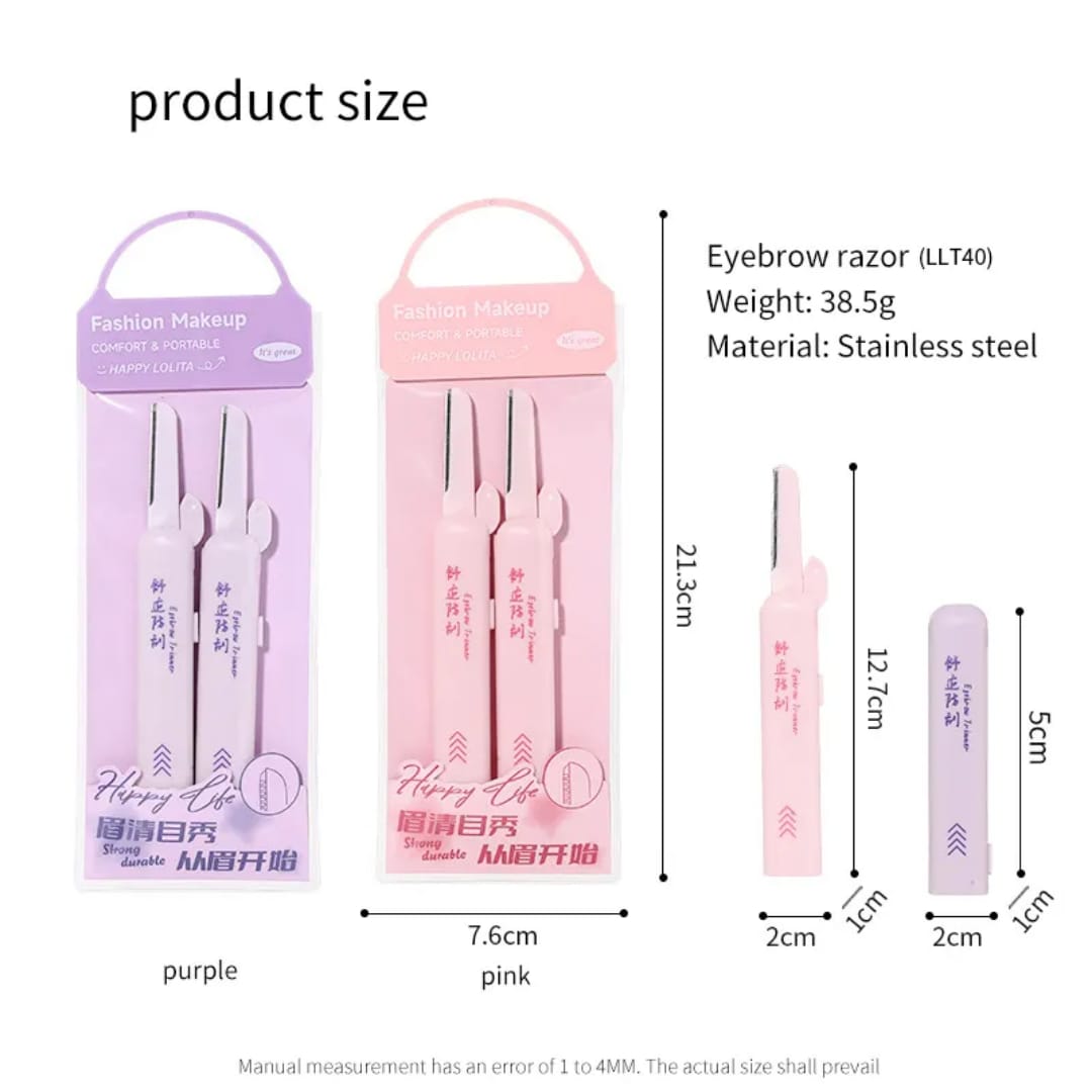 LMLTOP 2pcs Eyebrow Razor Set LLT40 victoriastore.com.pk