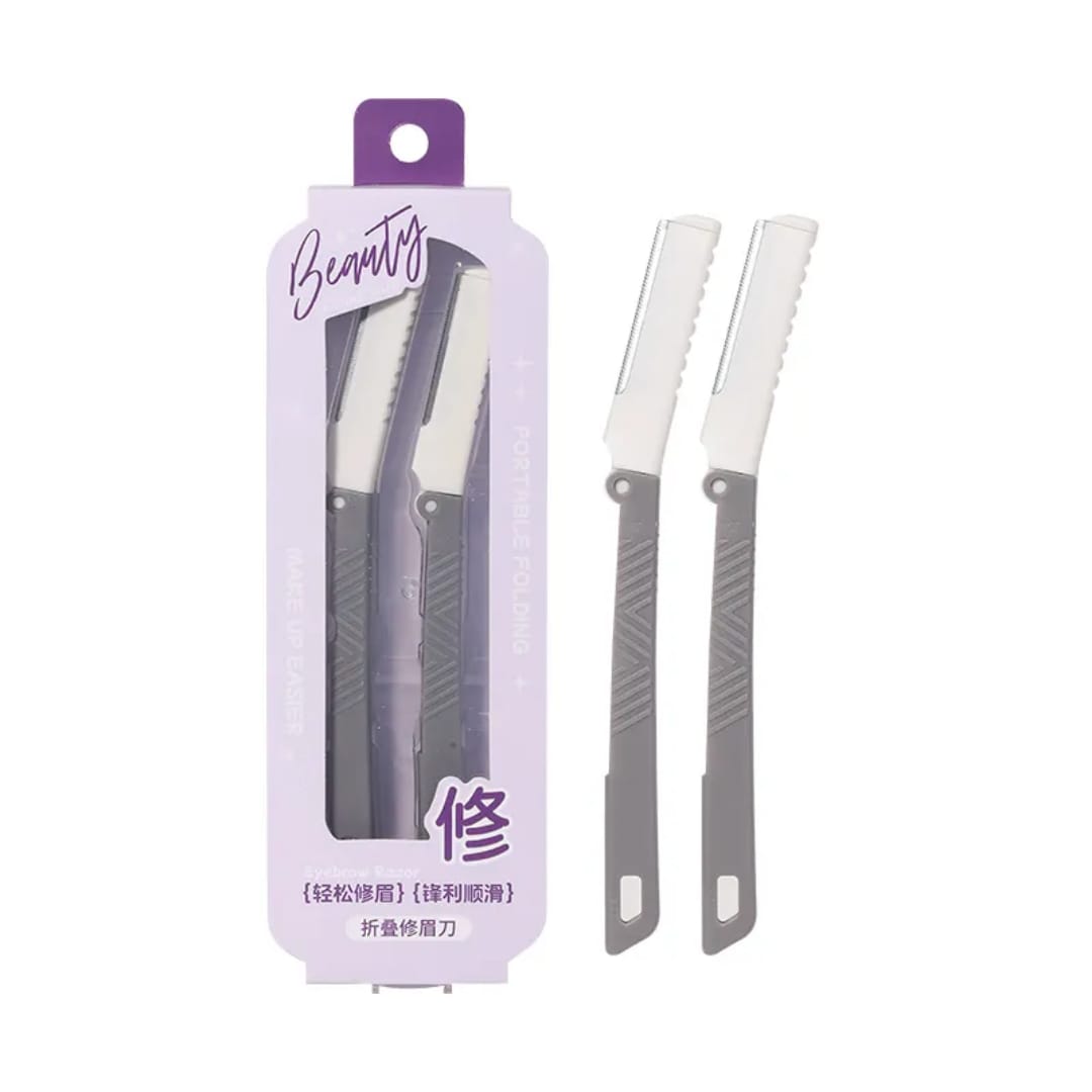 LMLTOP 2pcs Foldable Eyebrow Razor JJF42 victoriastore.com.pk