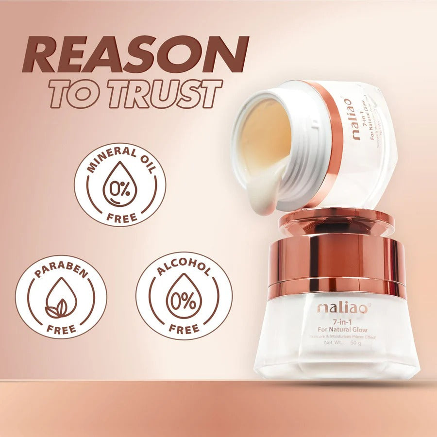 Maliao 7-in-1 Natural Glow Cream | Hydrating Primer Base