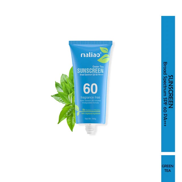 Maliao Green Tea Sunscreen SPF 60 PA+++ | UV Protection Sunblock