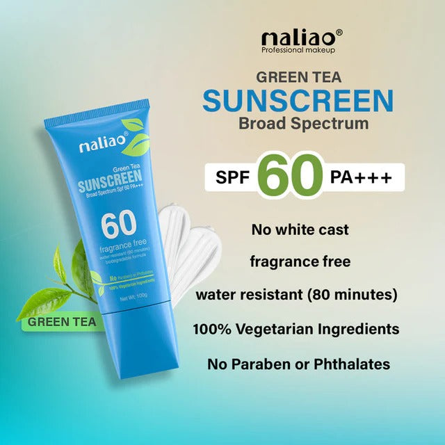 Maliao Green Tea Sunscreen SPF 60 PA+++ | UV Protection Sunblock