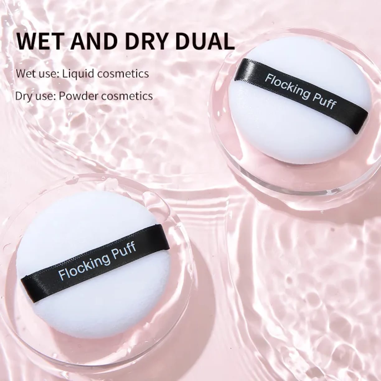 Round Shape Powder Puff Storage Box Travel Cosmetic Flocking Makeup Sponge victoriastore.com.pk