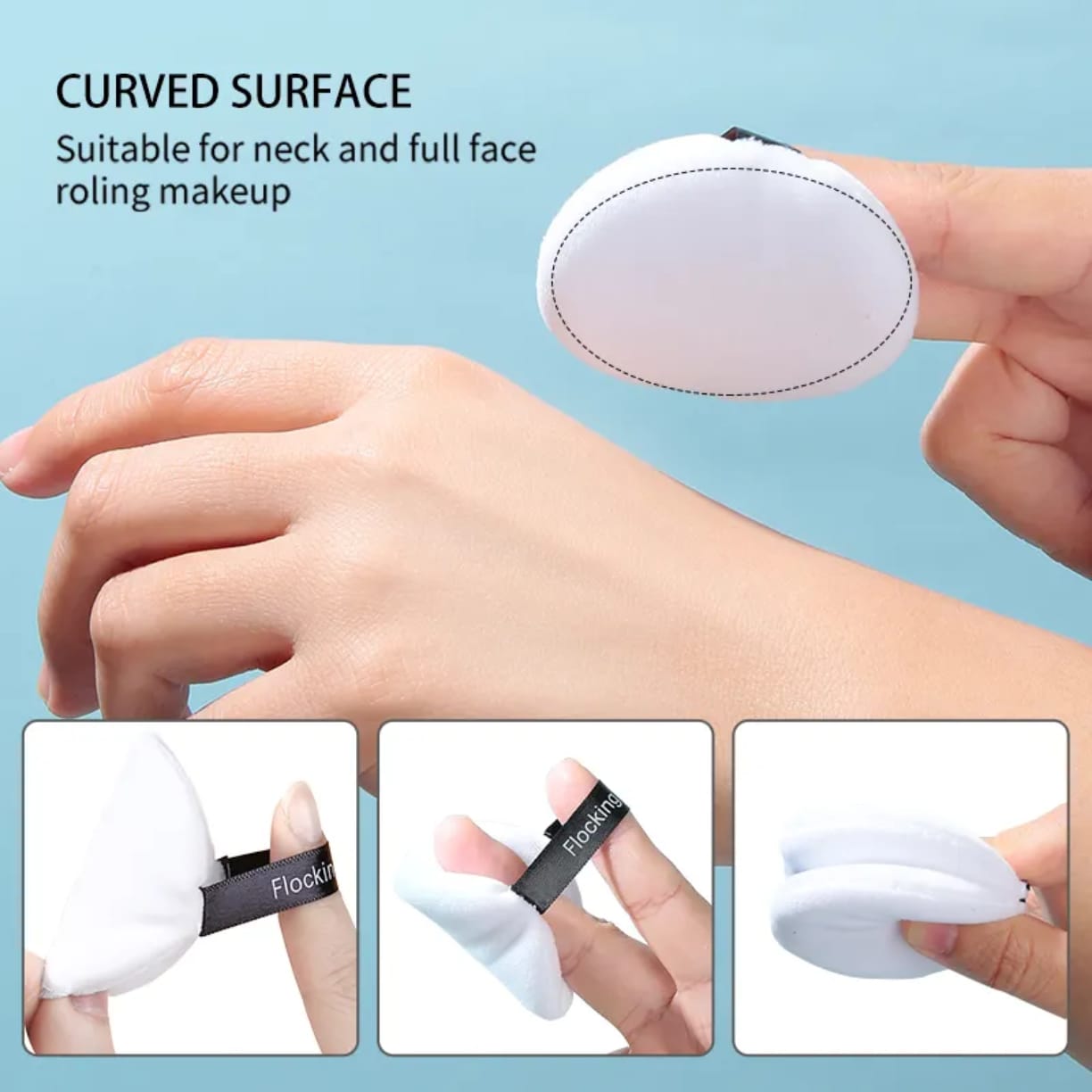 Round Shape Powder Puff Storage Box Travel Cosmetic Flocking Makeup Sponge victoriastore.com.pk