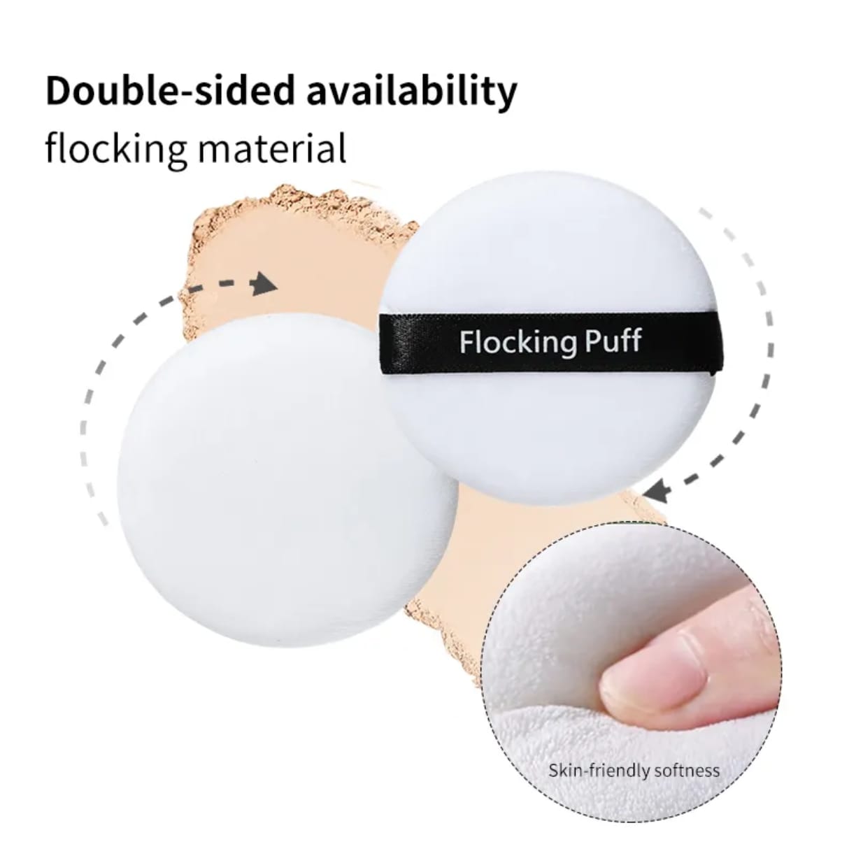 Round Shape Powder Puff Storage Box Travel Cosmetic Flocking Makeup Sponge victoriastore.com.pk