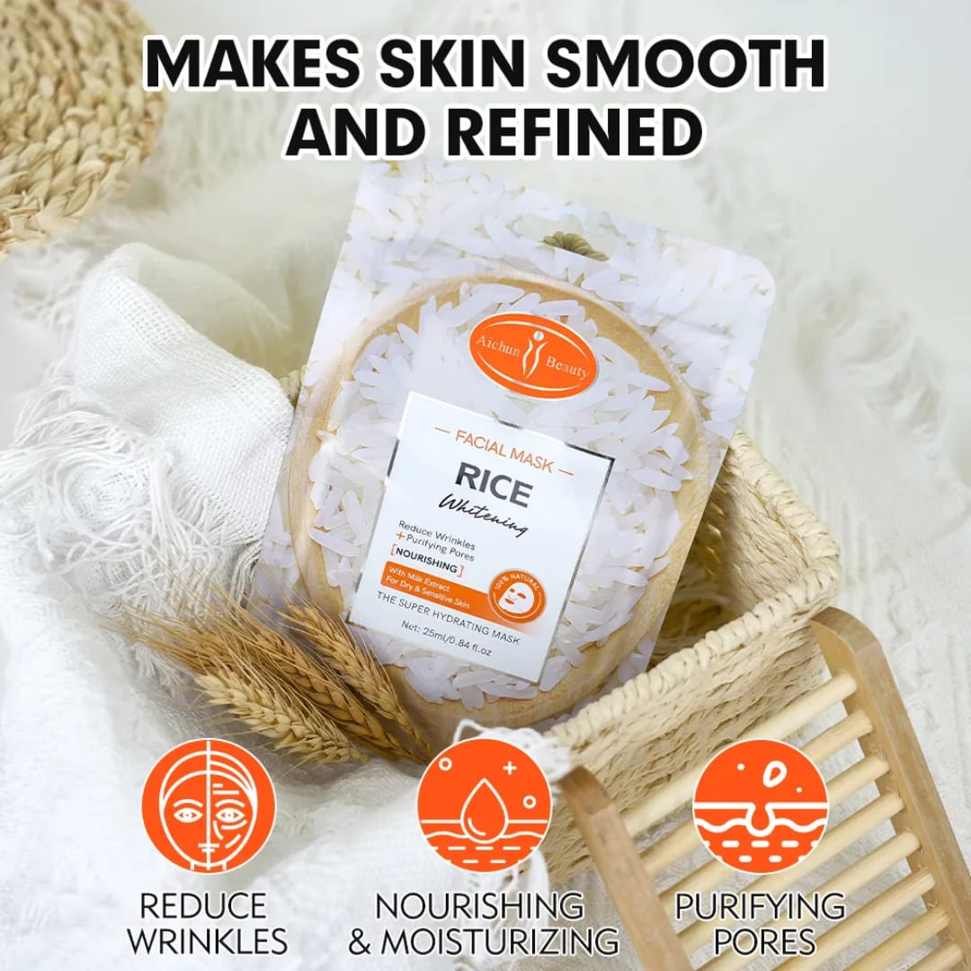 Rice Facial Mask with Milk – Brightening & Hydrating Care victoriastore.com.pk