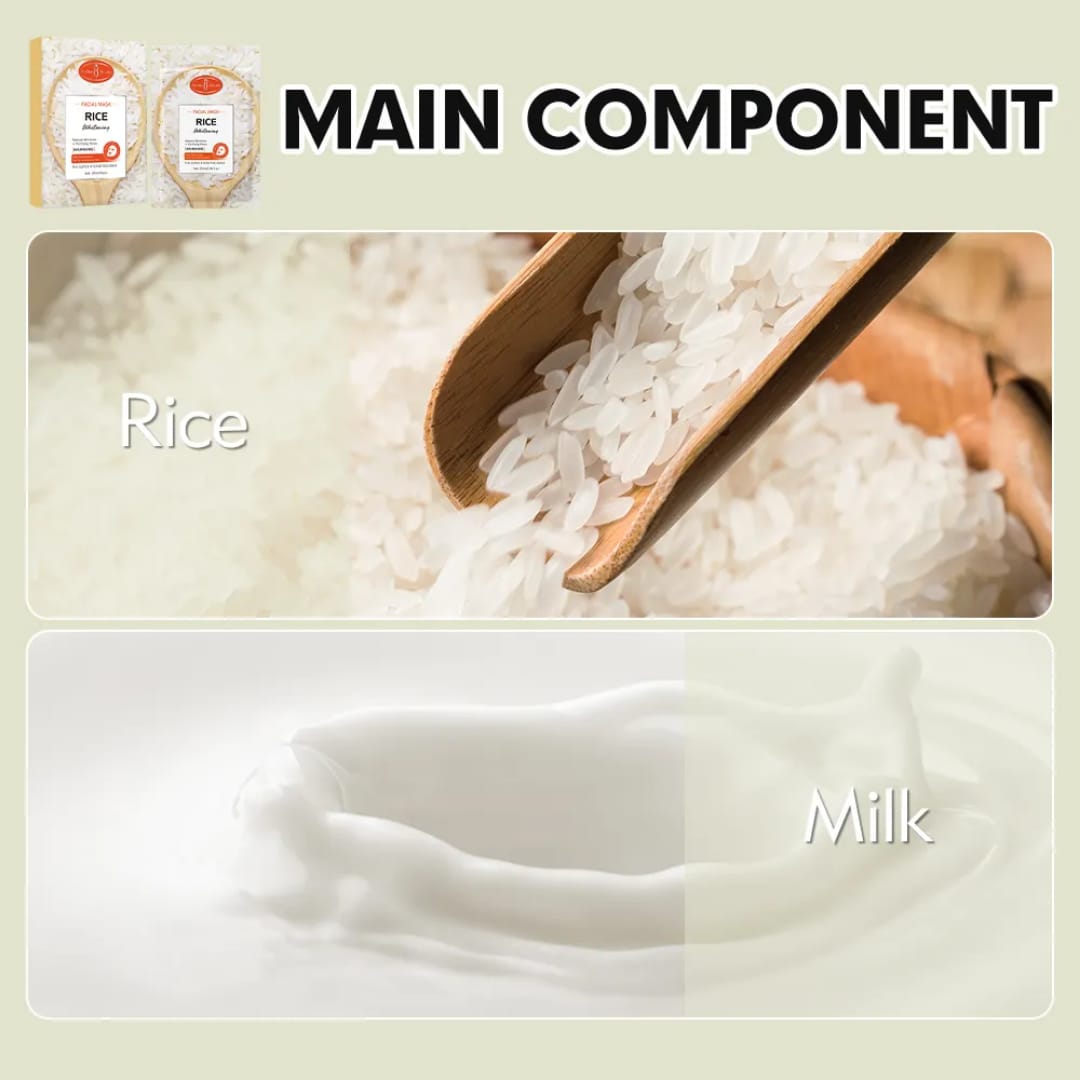 Rice Facial Mask with Milk – Brightening & Hydrating Care victoriastore.com.pk