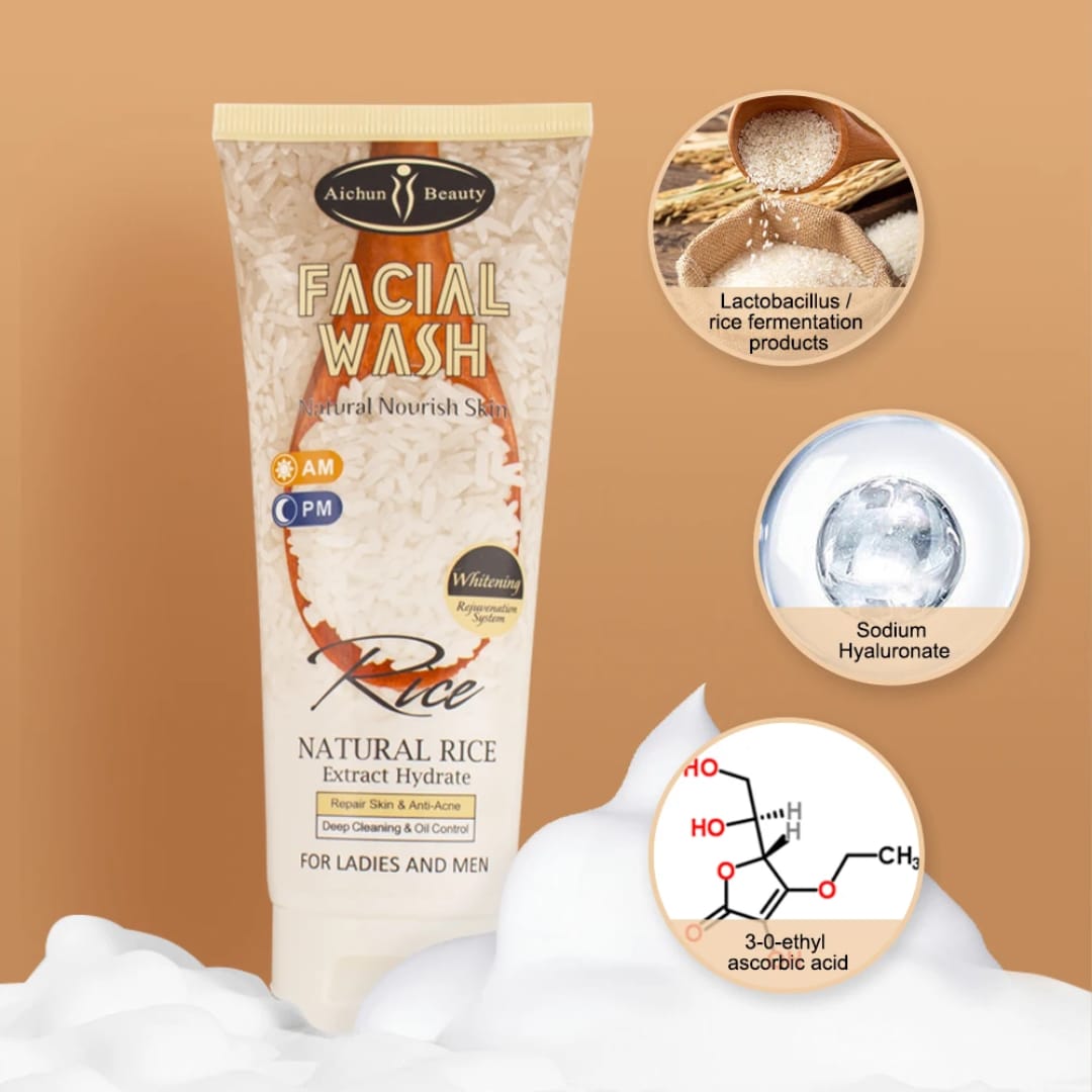 Rice Facial Wash – Brightening & Oil Control Cleanser victoriastore.com.pk