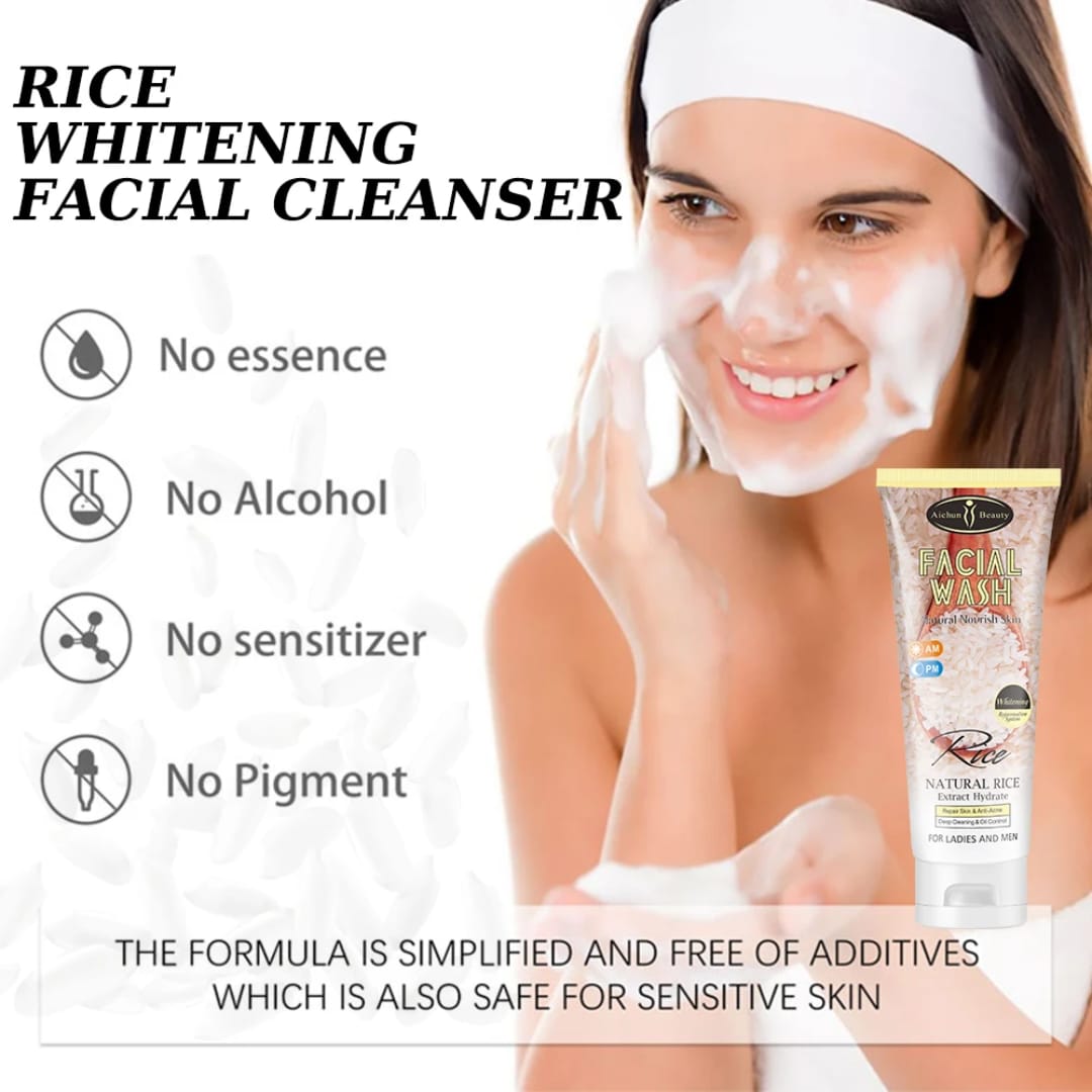 Rice Facial Wash – Brightening & Oil Control Cleanser victoriastore.com.pk