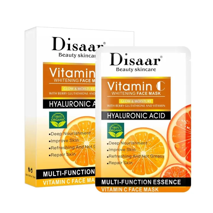 Disaar Vitamin C Whitening Facial Sheet Mask 5pcs Pack victoriastore.com.pk
