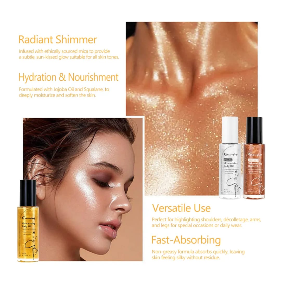 Shimmering Body Oil Pearl Gold Bronze Glow victoriastore.com.pk
