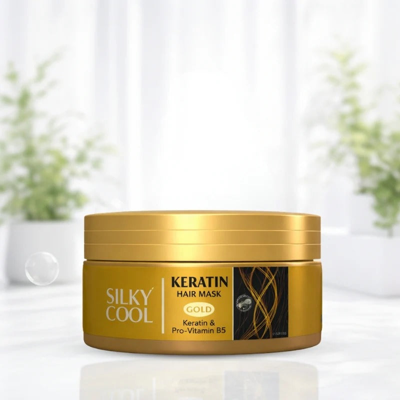 Silky Cool Keratin Hair Mask Gold | Deep Repair Hair Treatment victoriastore.com.pk
