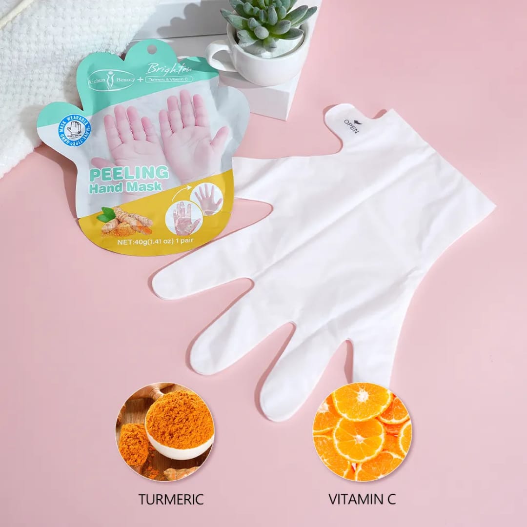 Turmeric Peeling Hand Mask – Vitamin C Brightening Gloves victoriastore.com.pk